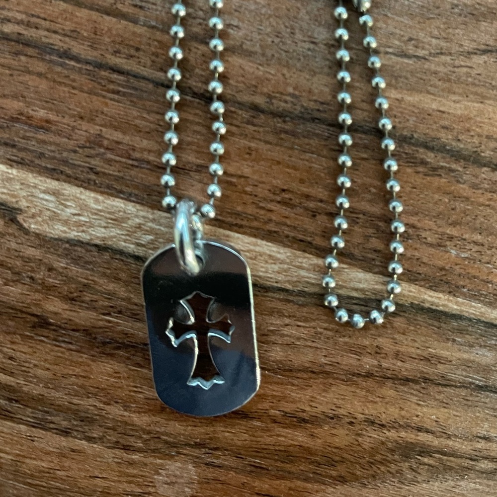 Chrome Hearts- Dog Tag Cross Necklace.